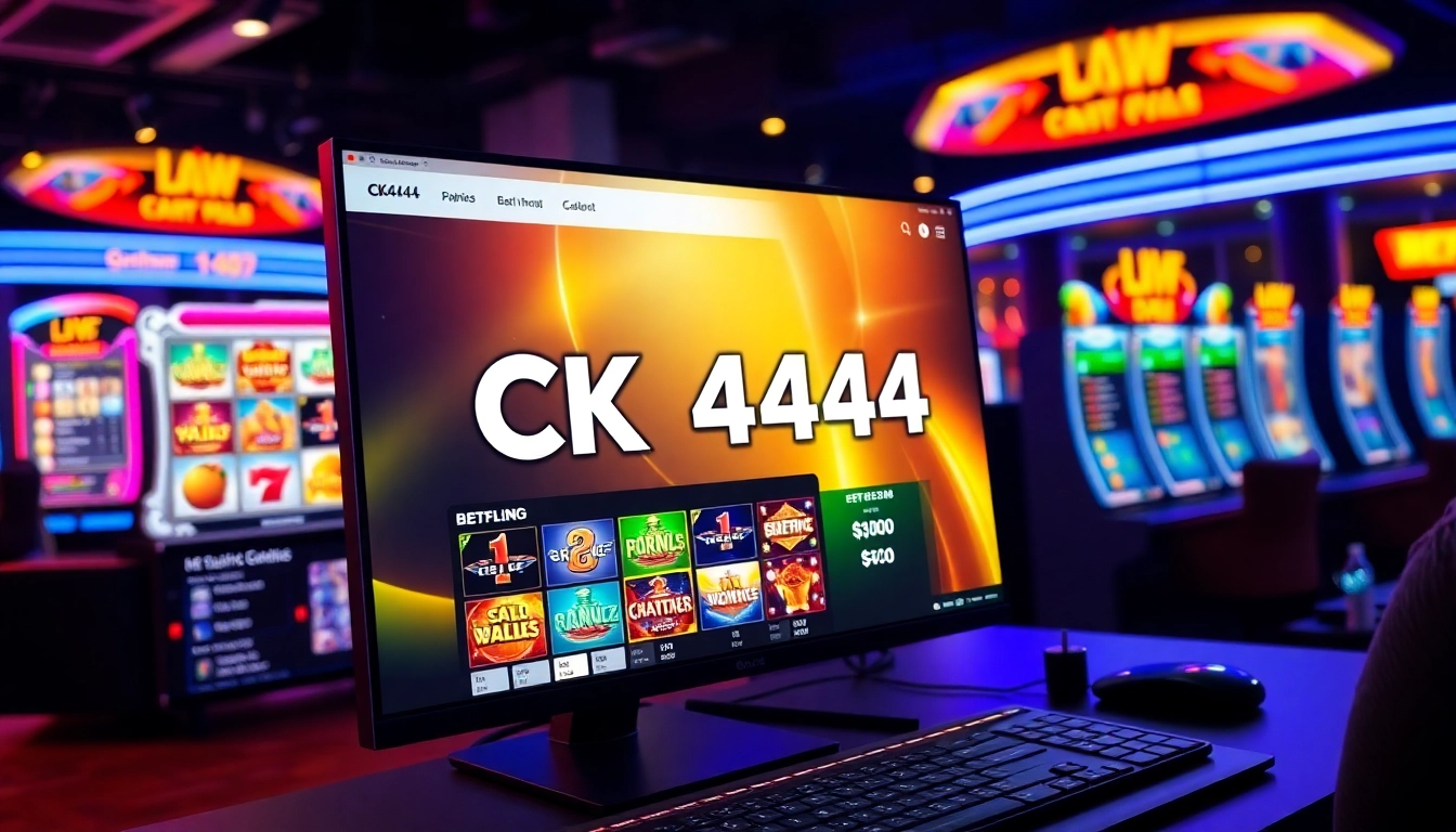 Engaging scene showing a player placing a ck4444 bet on a high-tech gambling platform with vibrant visuals and real-time betting options.