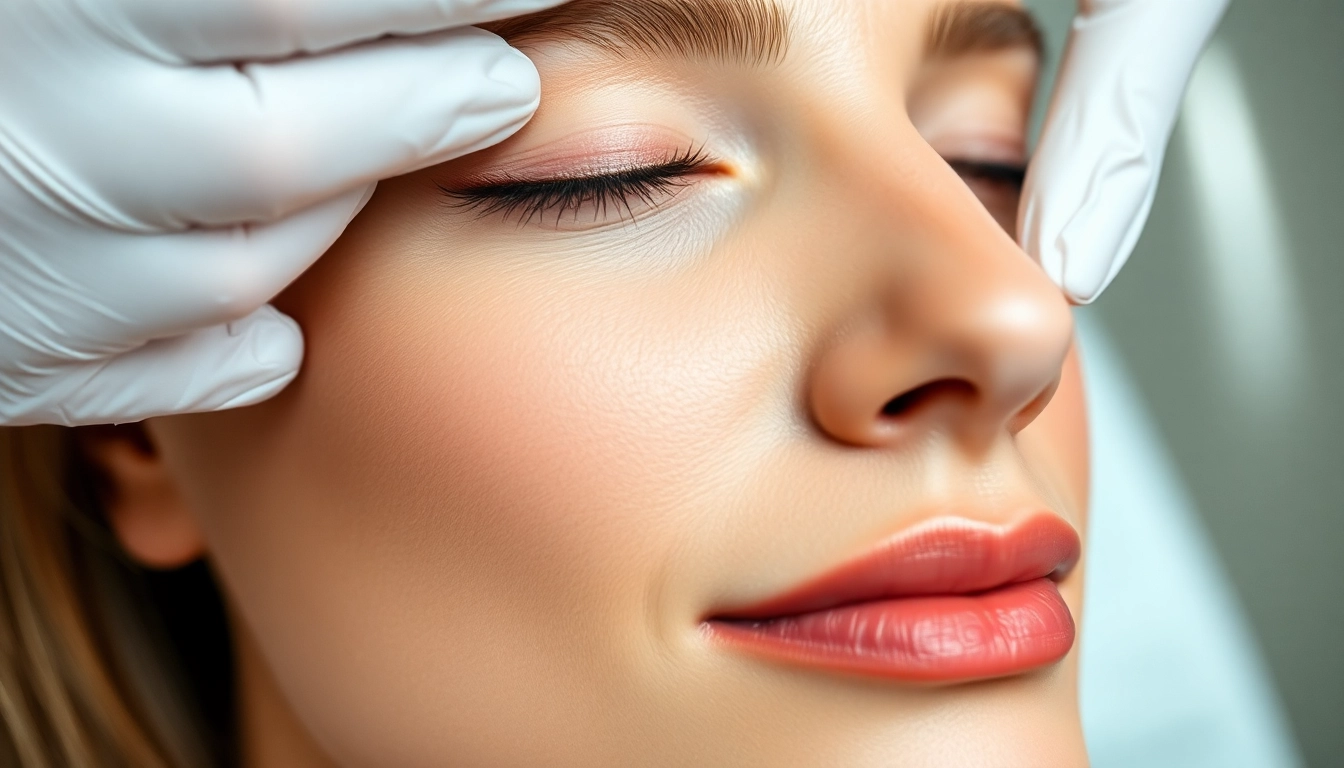 Botox Zürich treatment in a professional clinic, showcasing a woman receiving facial injections for wrinkle reduction.