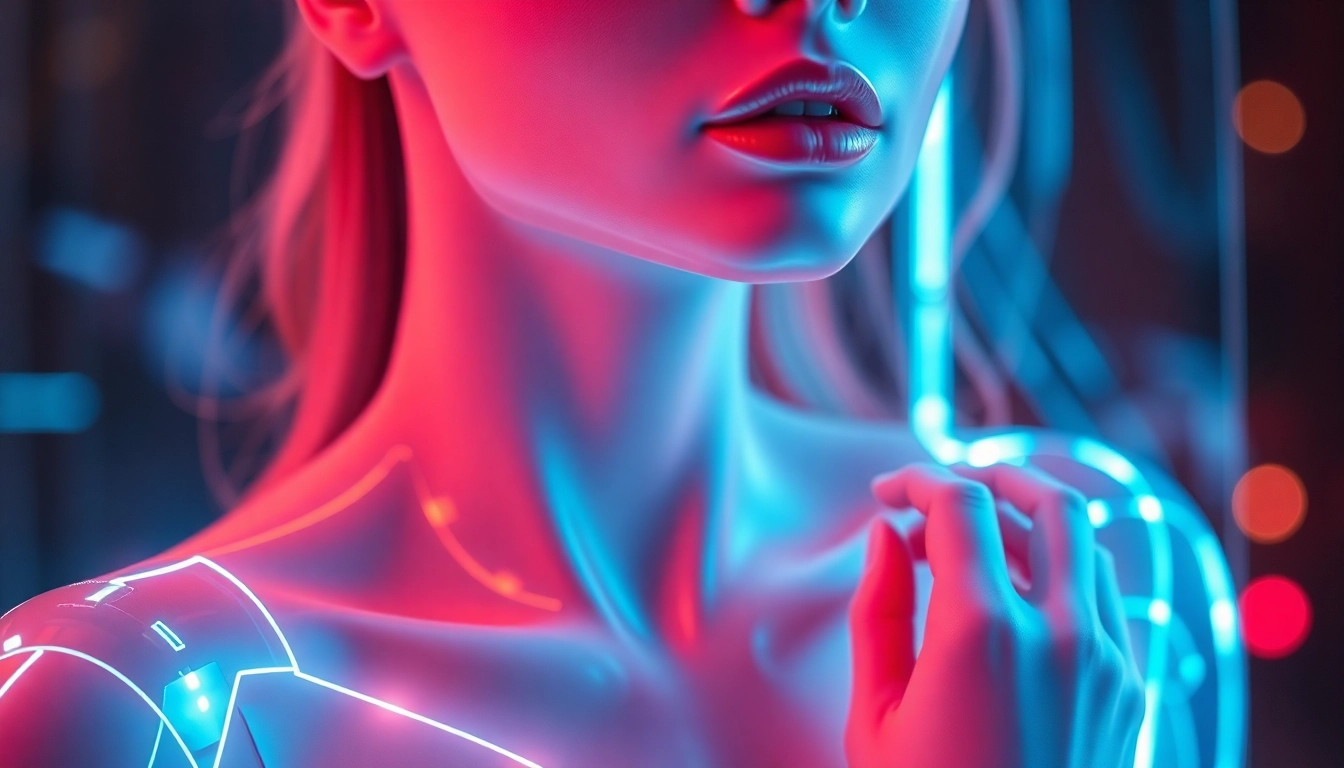 Engaging scene of a seductive AI character engaging in NSFW ai chat with a user, highlighting realistic and unfiltered digital intimacy experiences.