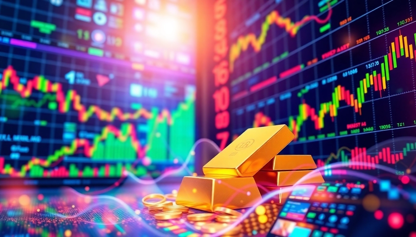 Stocks and Shares News update showing stock charts, gold record, and financial data to inform